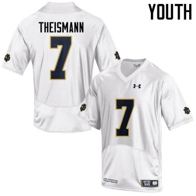 Notre Dame Fighting Irish Youth Joe Theismann #7 White Under Armour Authentic Stitched College NCAA Football Jersey EIM0699NB